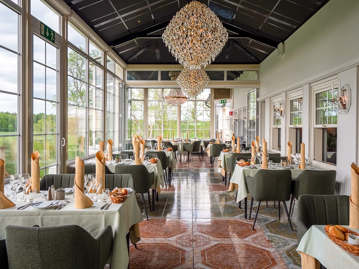 Johannesberg Slott konferensmiddag i matsalen